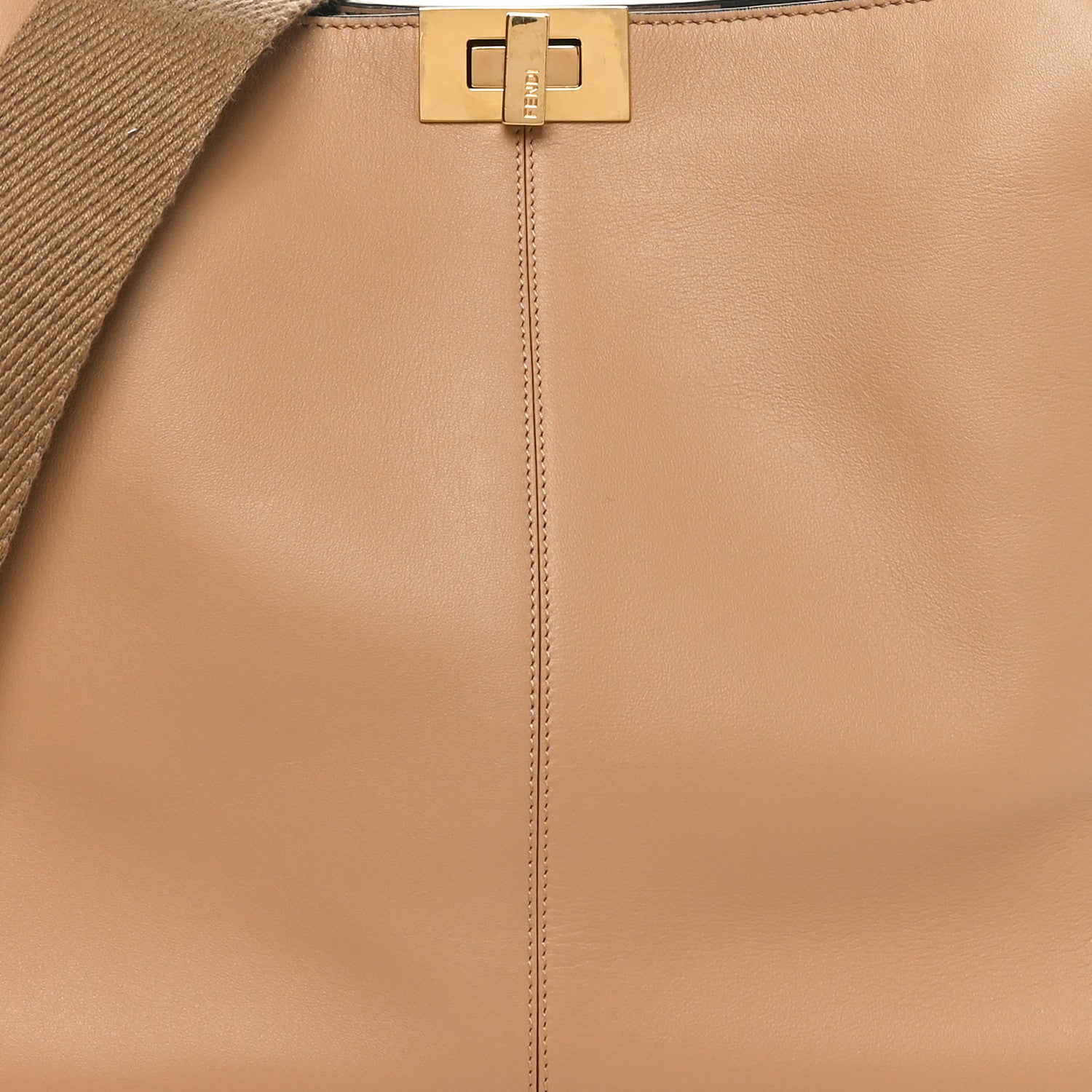 Fendi Vitello Seta Nabuck Pequin Medium Peekaboo X-Lite Cuoio Tabacco Moro 7 of 9