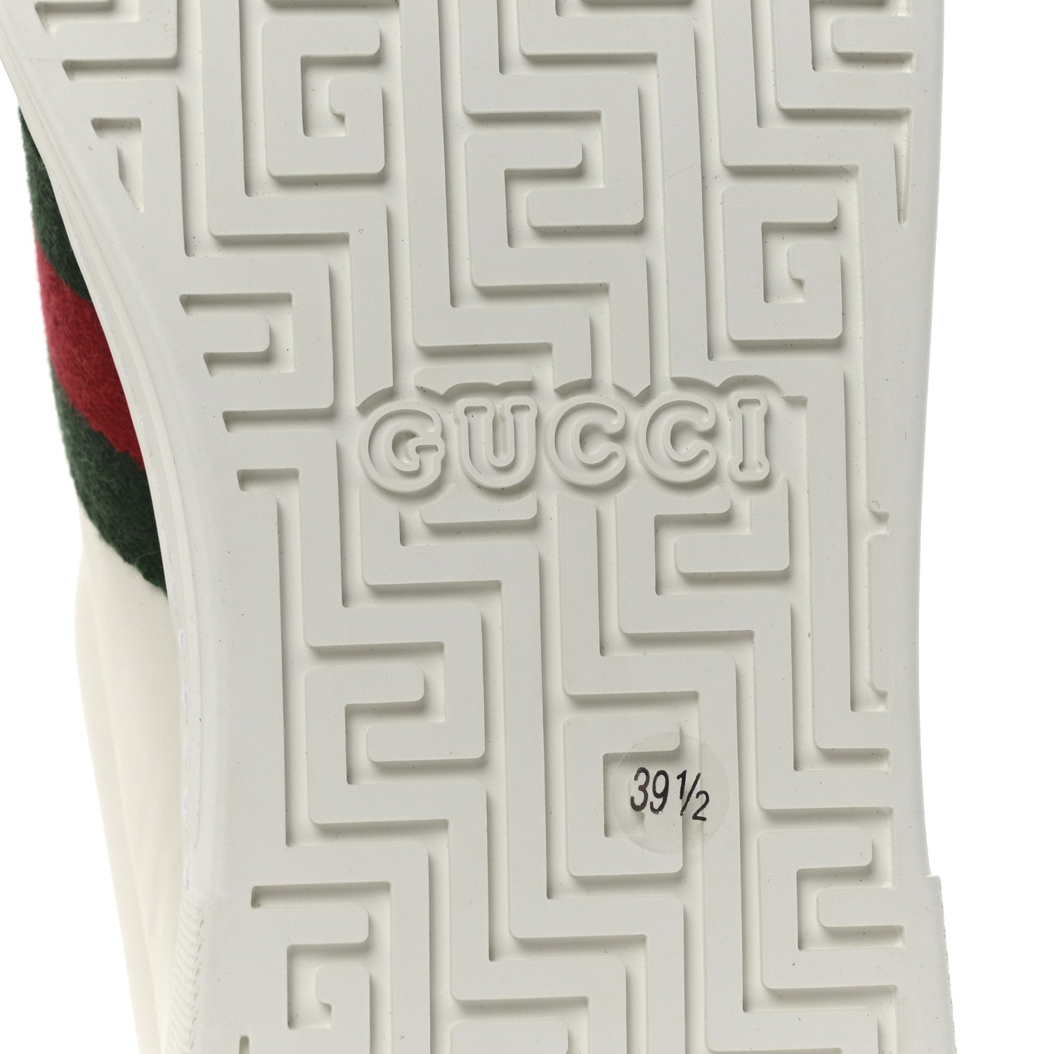 Gucci Calfskin Crocodile Web Womens Ace Sneakers 39.5 White Green 7 of 11