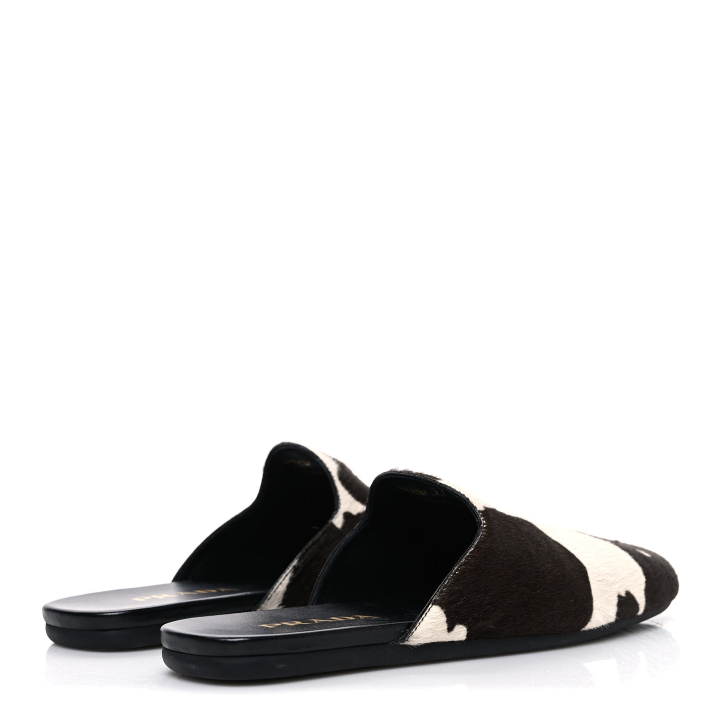 Calf Hair Stampata Cow Loafer Mules 37 White Moro