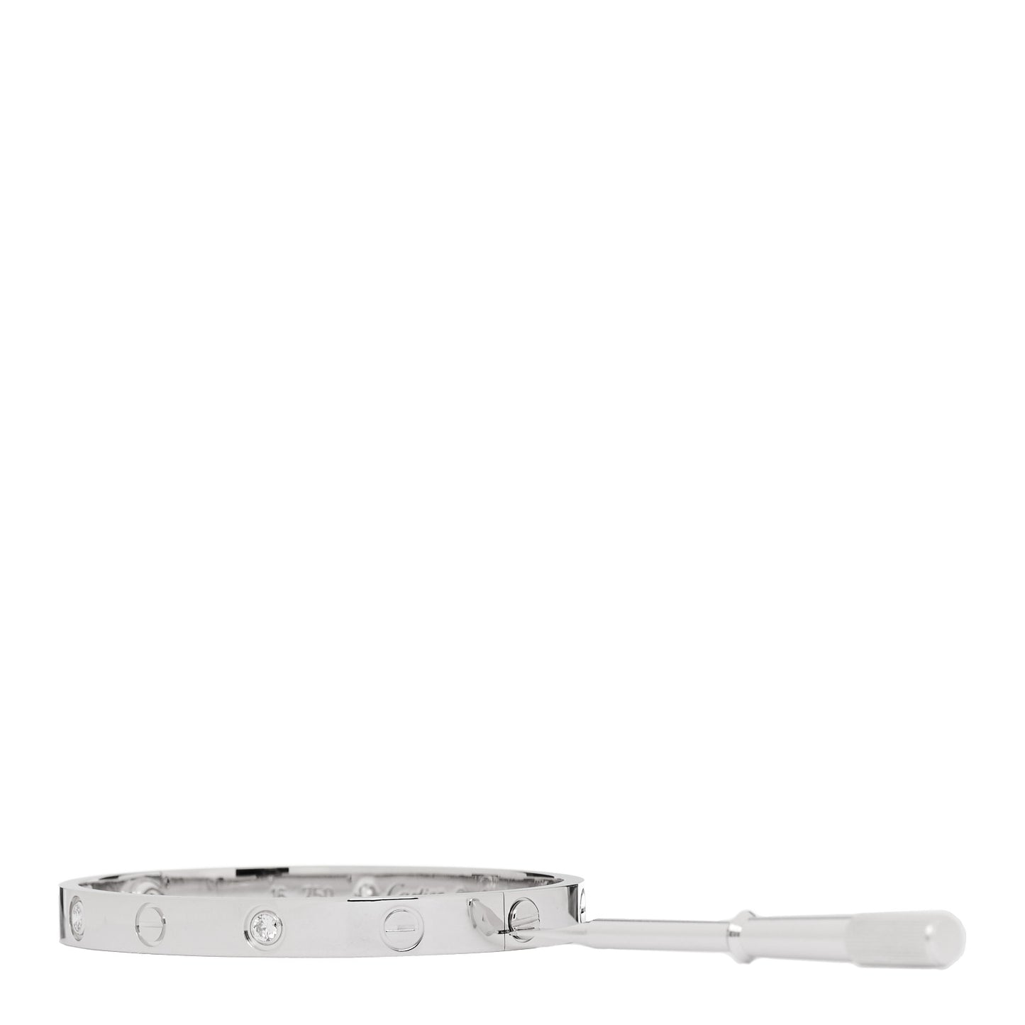 18K White Gold 4 Diamond LOVE Bracelet 16