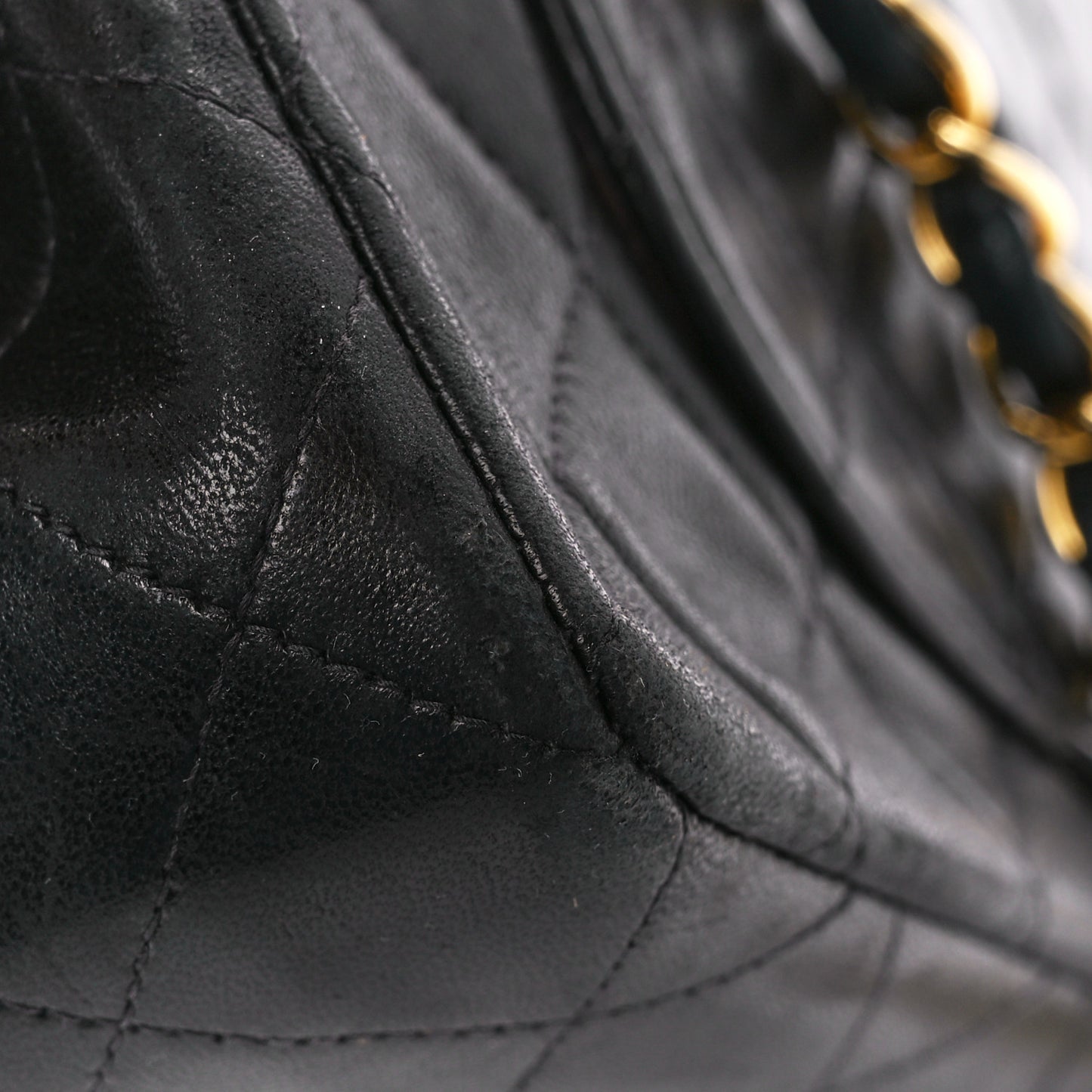 Lambskin Quilted Small Double Flap Black
