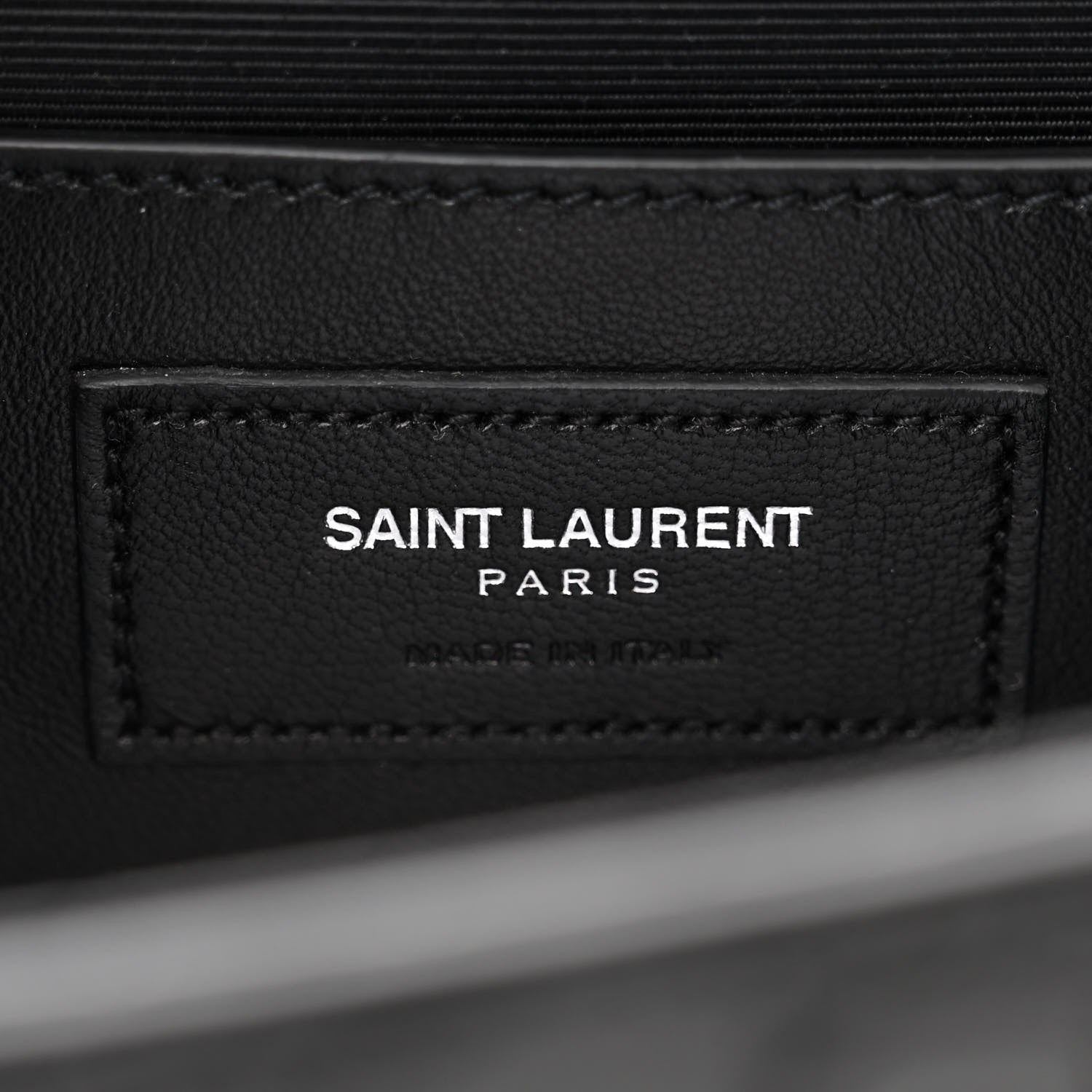 Saint Laurent Calfskin Crocodile Embossed Medium Classic Monogram Kate Tassel Satchel Black 6 of 9