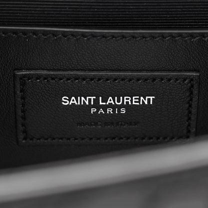 Saint Laurent Calfskin Crocodile Embossed Medium Classic Monogram Kate Tassel Satchel Black 6 of 9