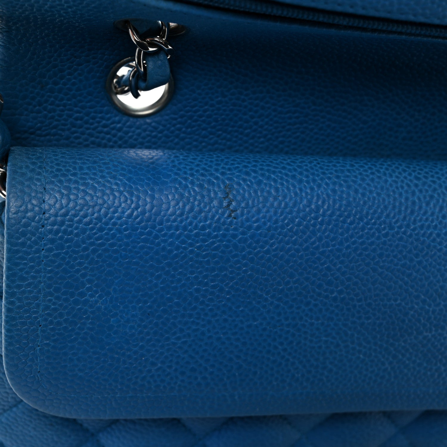 Chanel Iridescent Caviar Quilted Medium Double Flap Blue 11 of 11