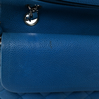 Chanel Iridescent Caviar Quilted Medium Double Flap Blue 11 of 11
