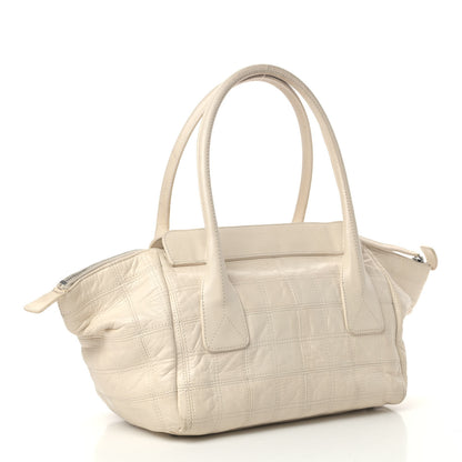 Chanel Lambskin Square Stitched Lax Large Tote White 2 of 9