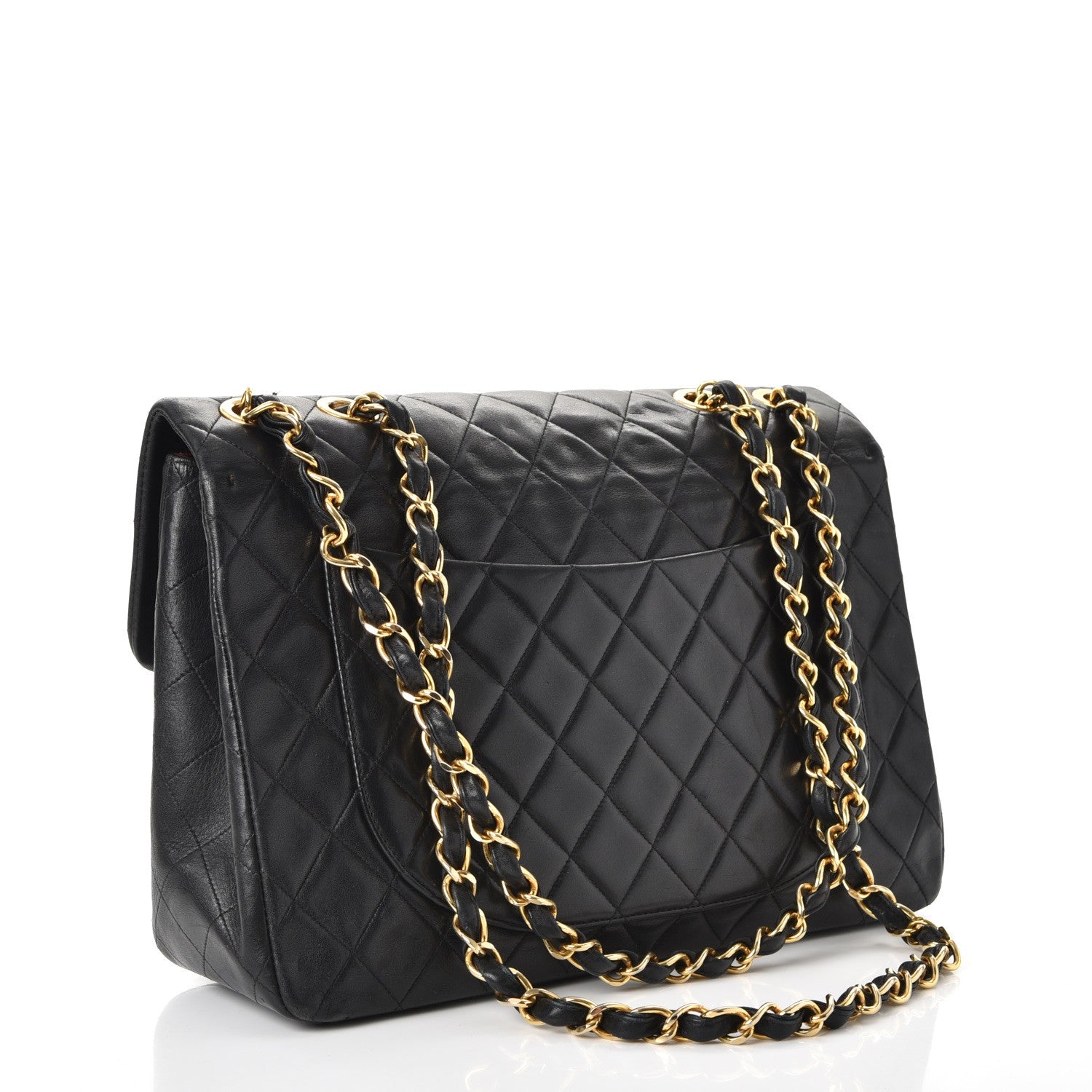 Chanel Lambskin Quilted XL Jumbo Single Flap Black 4 of 14