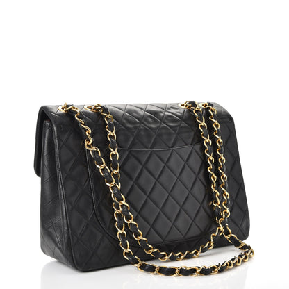 Chanel Lambskin Quilted XL Jumbo Single Flap Black 4 of 14