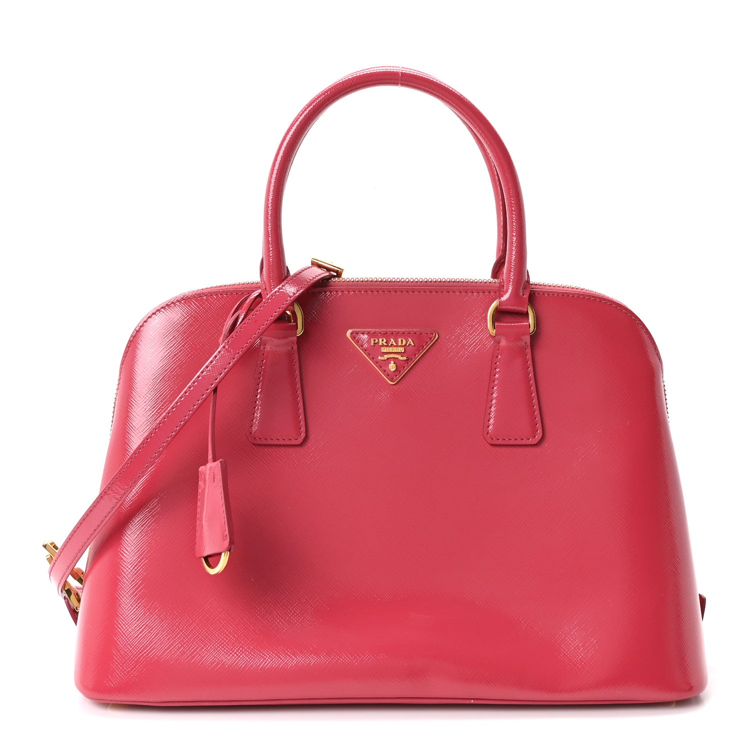 Prada Saffiano Vernice Medium Promenade Tote Peonia 1 of 10