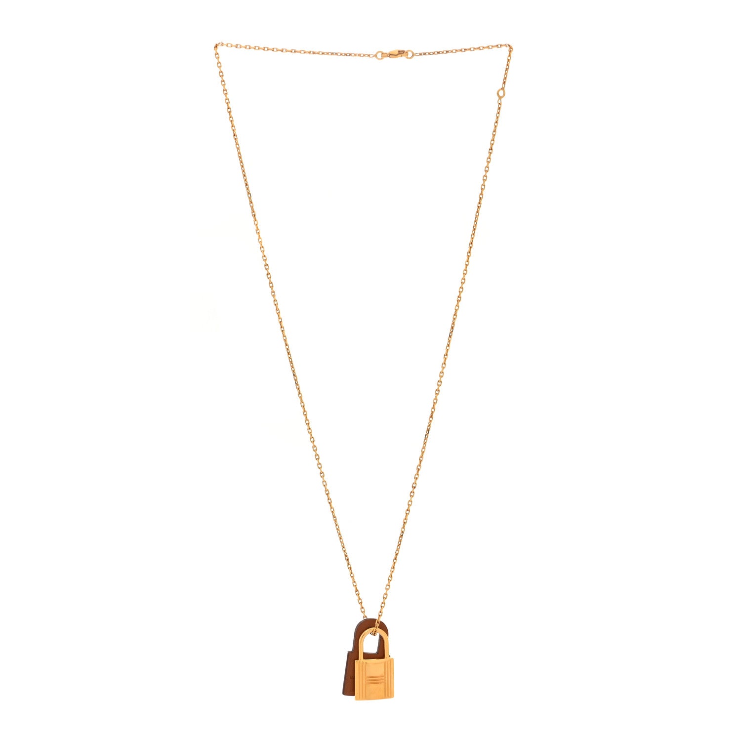 Hermes Swift Small O'Kelly Pendant Necklace Gold 3 of 7