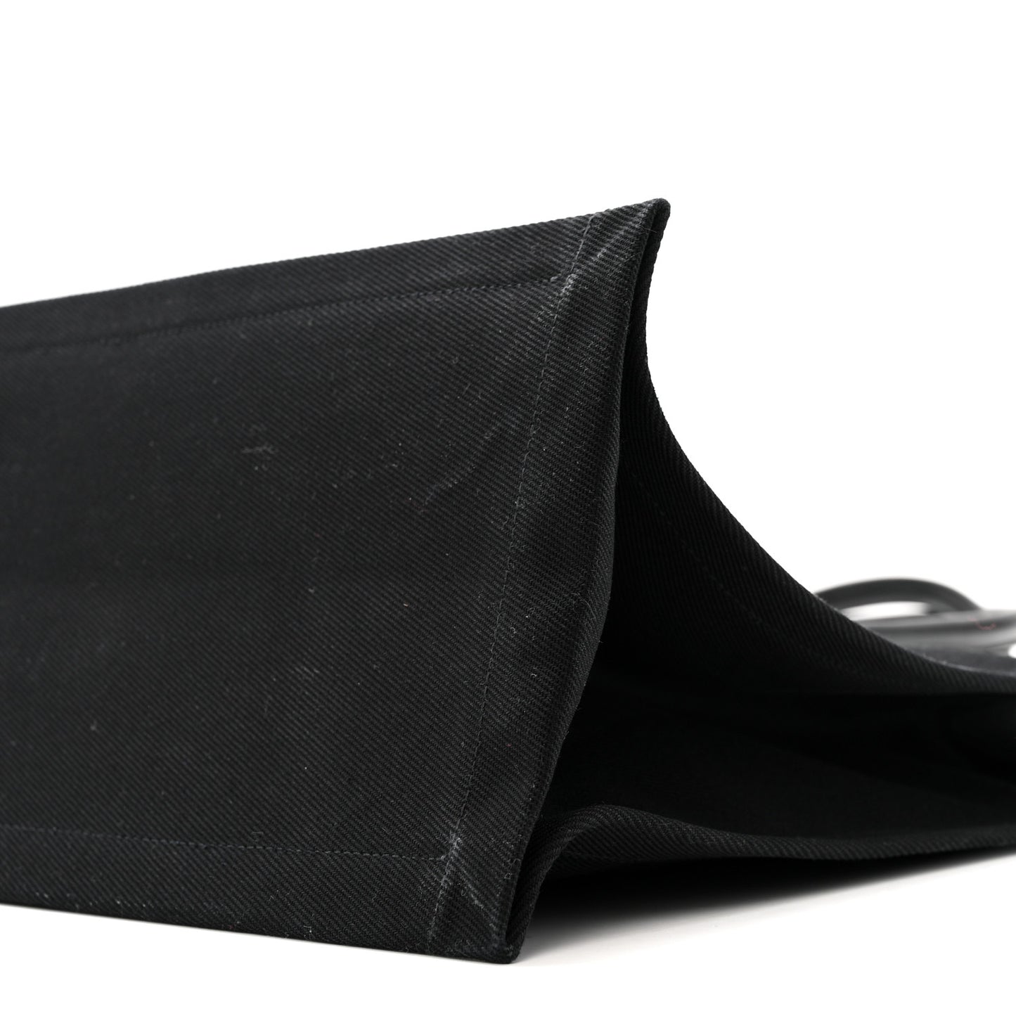 Linen Calfskin Rive Gauche Tote Black