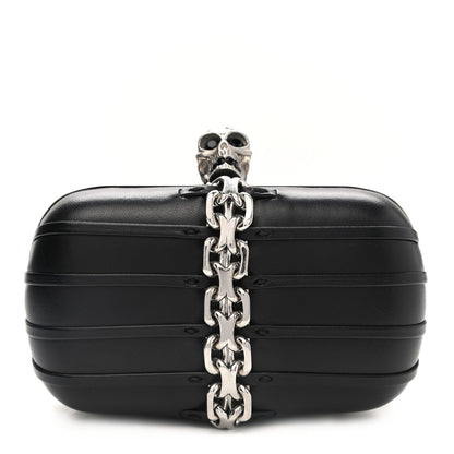 Alexander McQueen Nappa Skull Chain Box Clutch Black 1 of 7