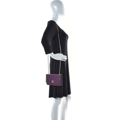 Chanel Lambskin Quilted Trendy CC Wallet On Chain WOC Purple 2 of 18