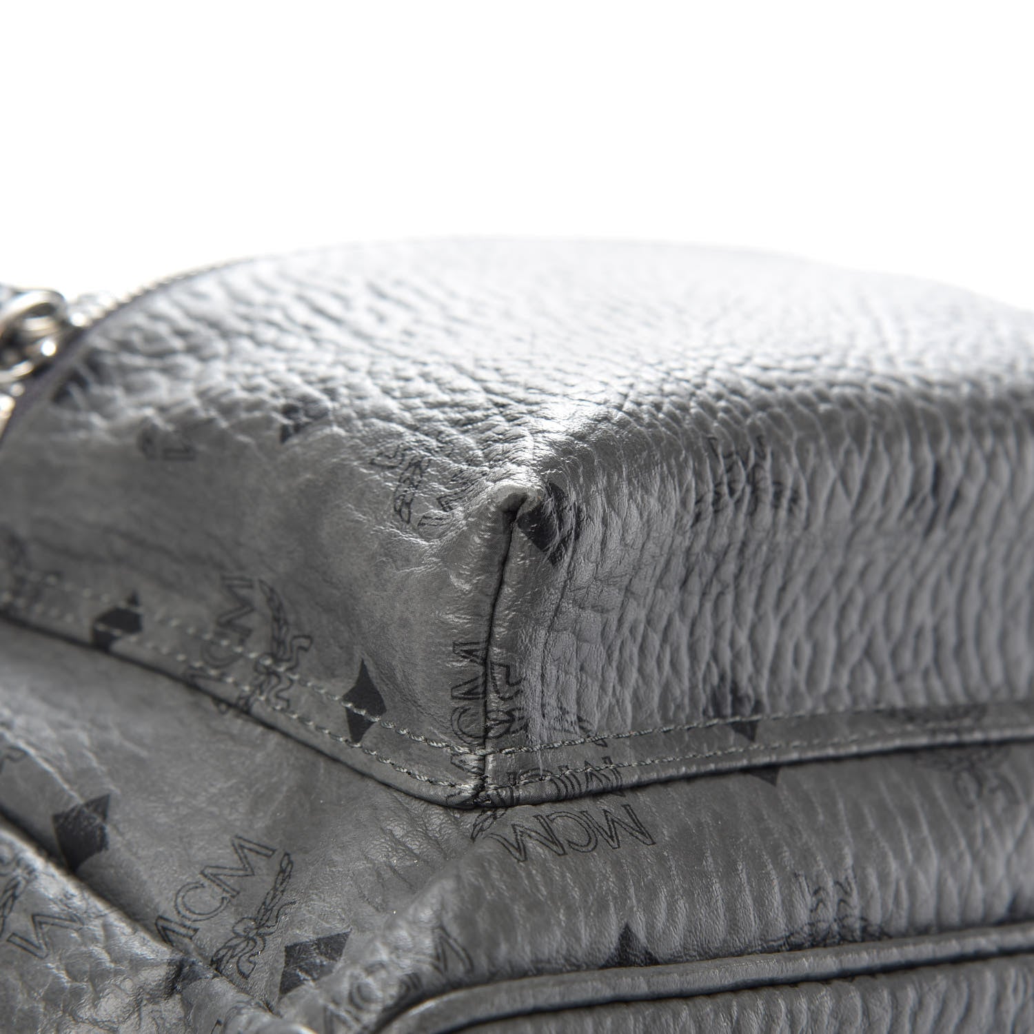 MCM Visetos Side Stud Medium Stark Backpack Grey 8 of 12