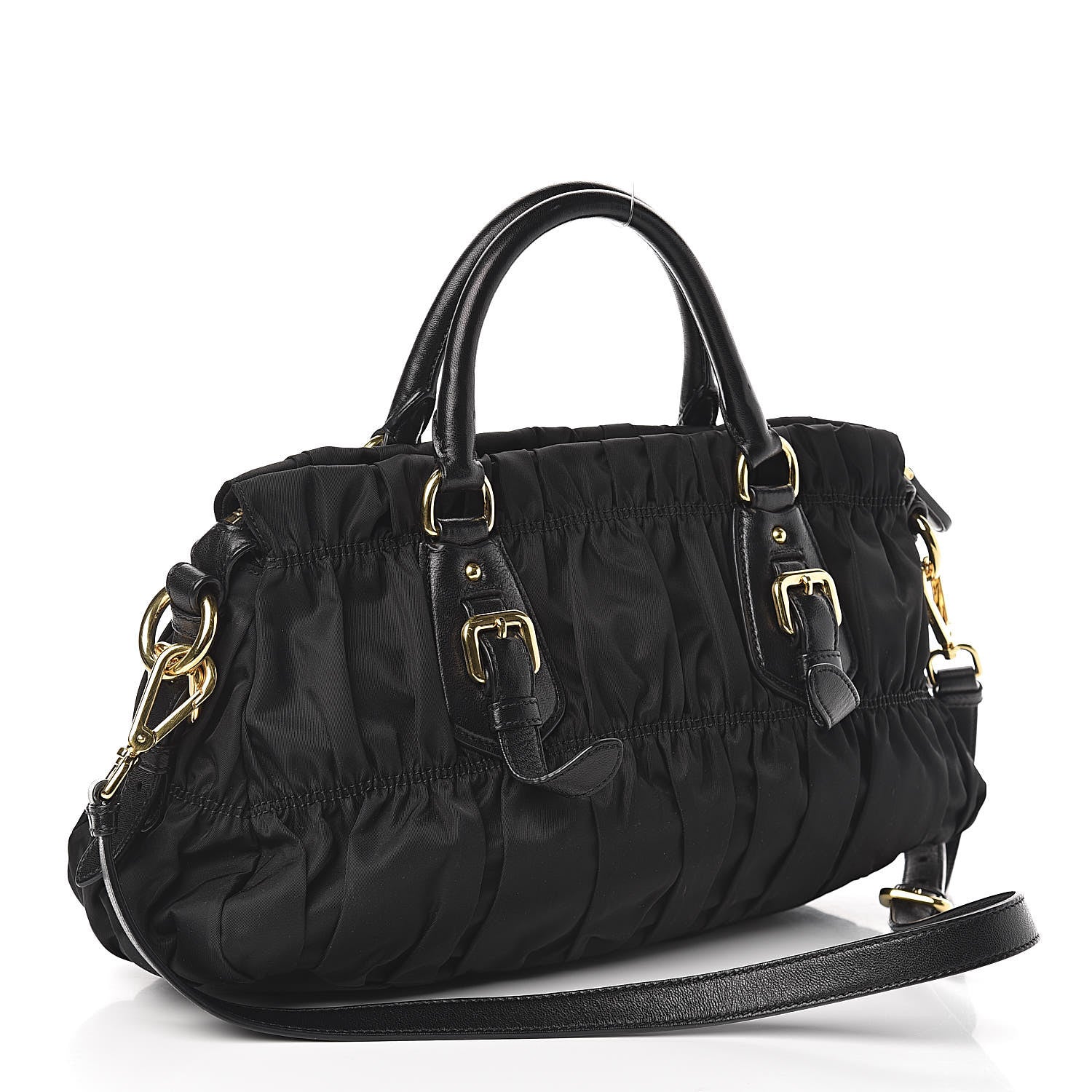 Prada Tessuto Nylon Gaufre Shopping Satchel Black 3 of 9