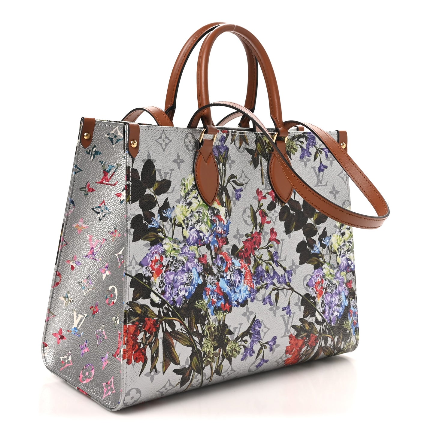 Metallic Monogram LV Garden OnTheGo MM Silver