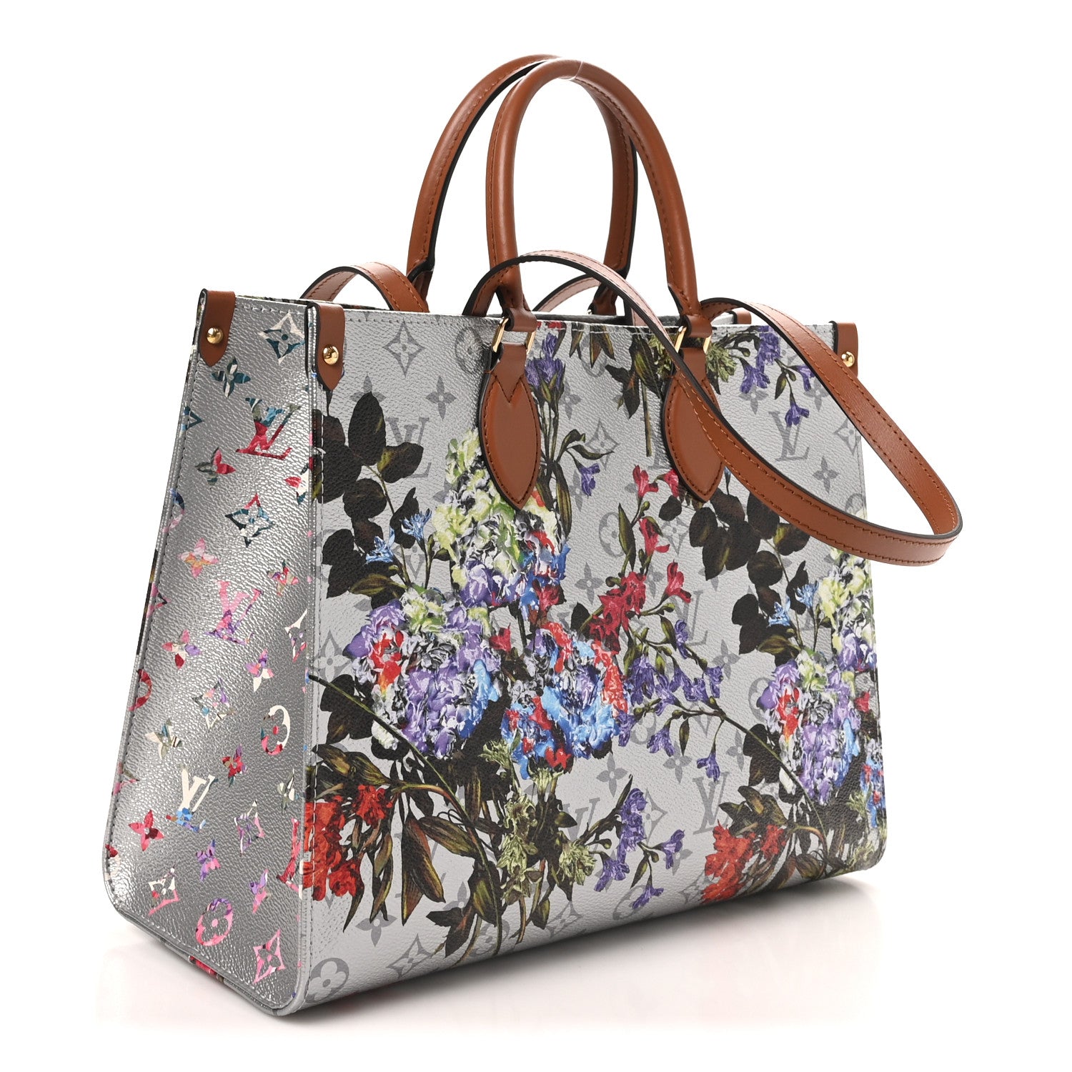 Louis Vuitton Metallic Monogram LV Garden OnTheGo MM Silver 3 of 9