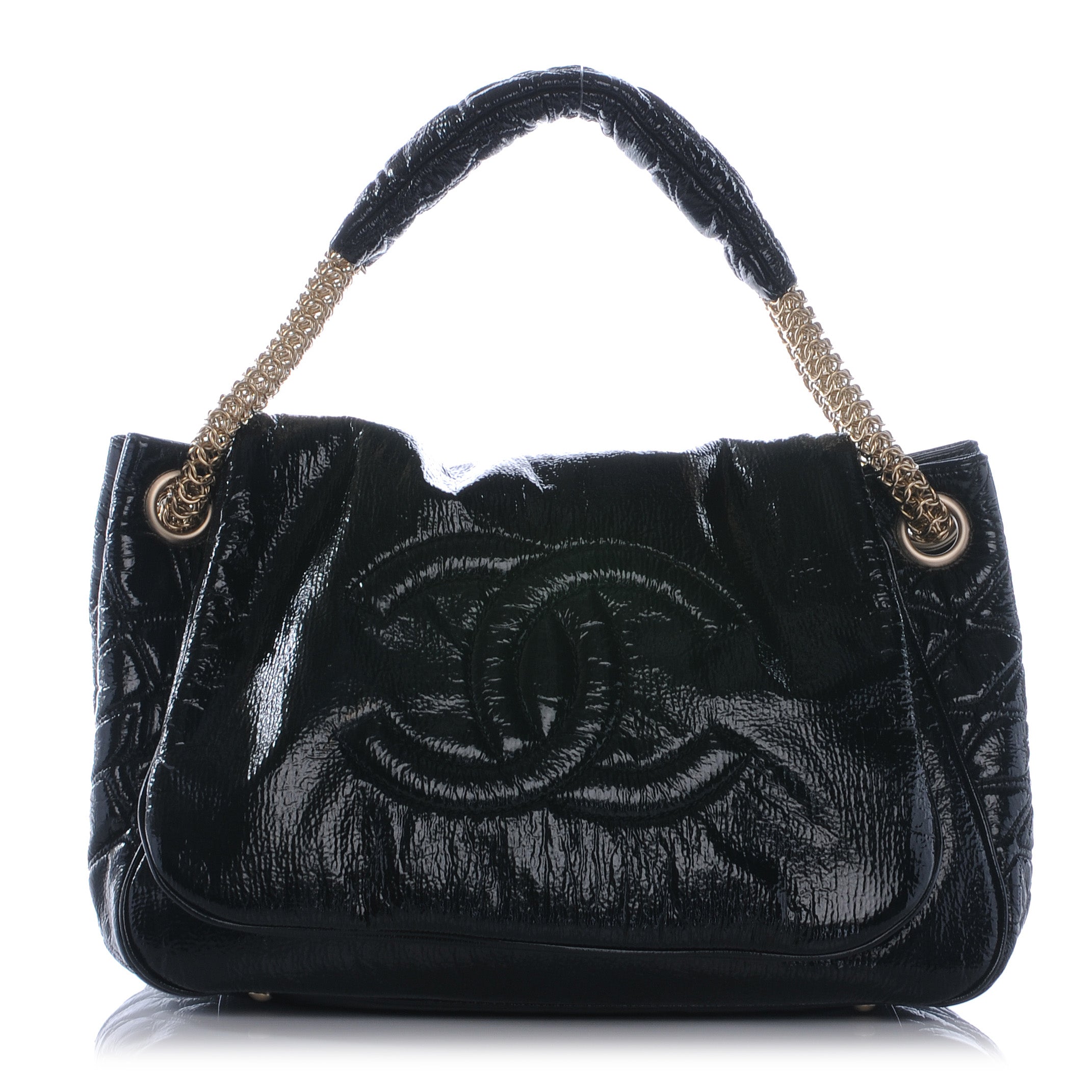 Chanel Vinyl Rodeo Flap Bag Black 39573 – FASHIONPHILE