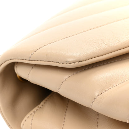 Saint Laurent Calfskin Y Quilted Monogram Medium Loulou Chain Satchel Nude Powder 19 of 20