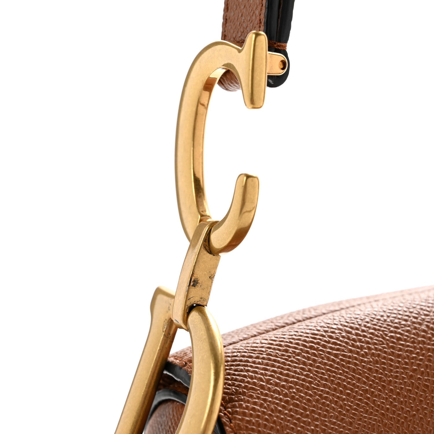 Christian Dior Grained Calfskin Saddle Bag With Strap Camello 11 of 13