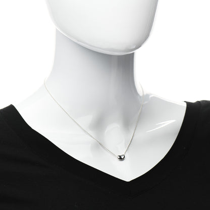 Tiffany Sterling Silver 9mm Elsa Peretti Bean Pendant Necklace 2 of 7