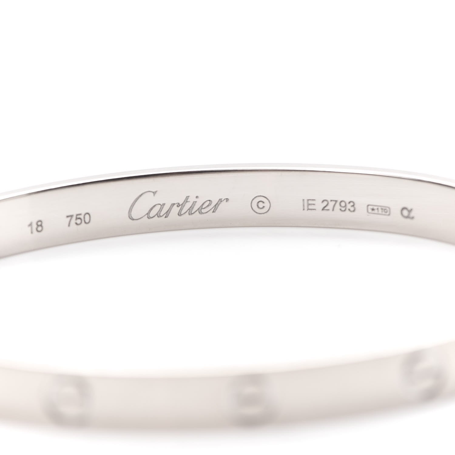 Cartier 18K White Gold LOVE Bracelet 18 5 of 6