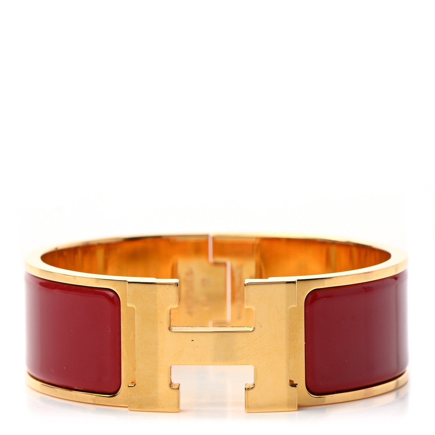 Hermes Enamel Wide Clic Clac H Bracelet GM Red 1 of 4