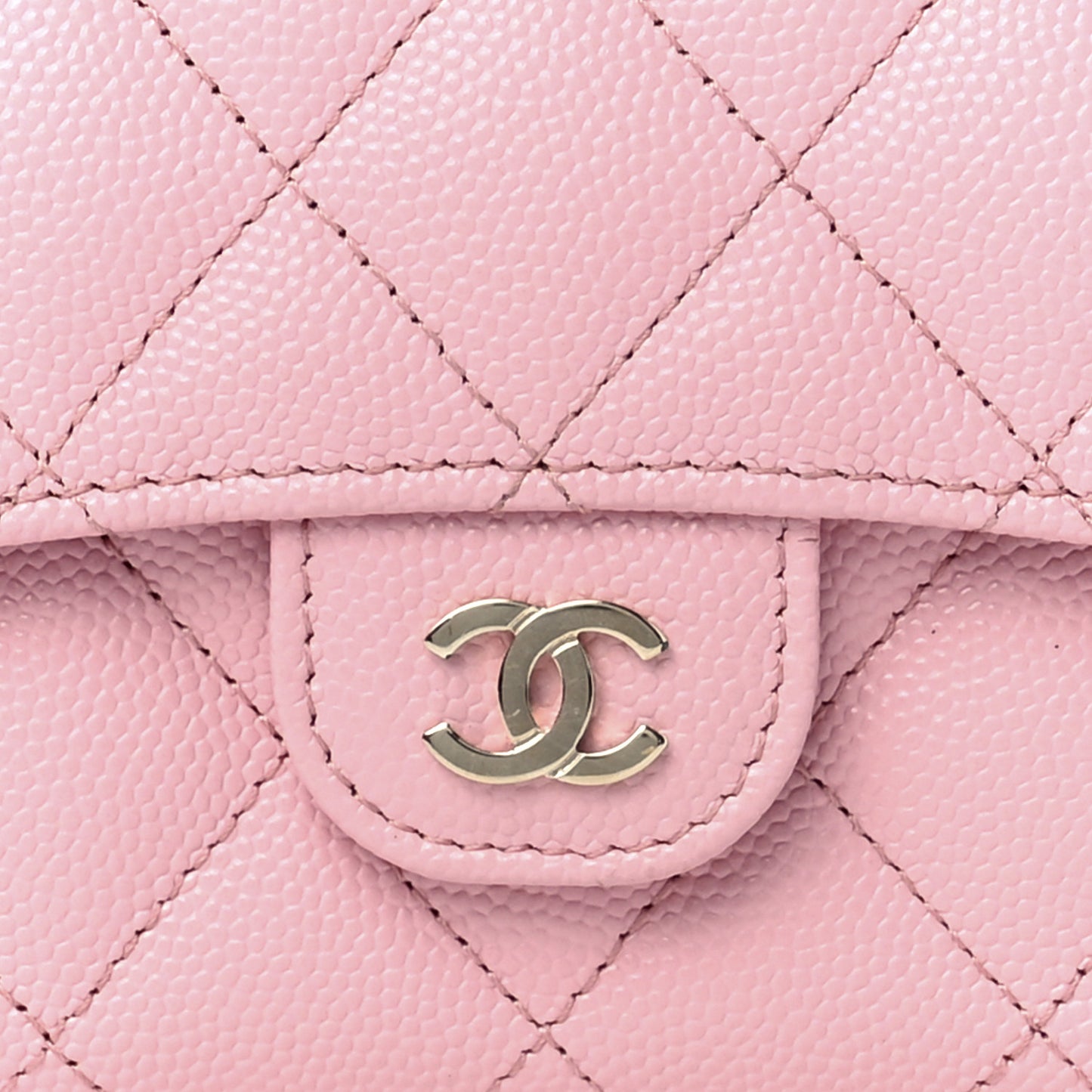 Caviar Quilted Medium Flap Wallet Pink