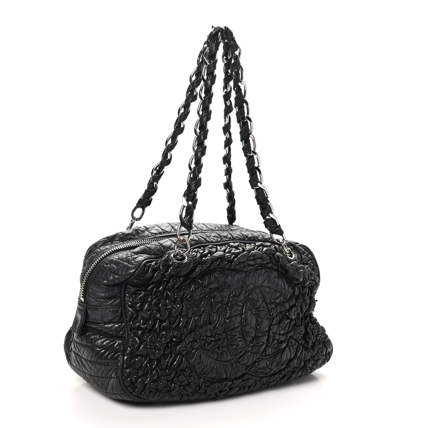 Chanel Lambskin Astrakhan Bowler Black 3 of 12