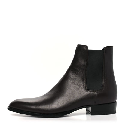 Saint Laurent Calfskin Mens Marrakesh Ankle Boots 43 Ebano 1 of 9