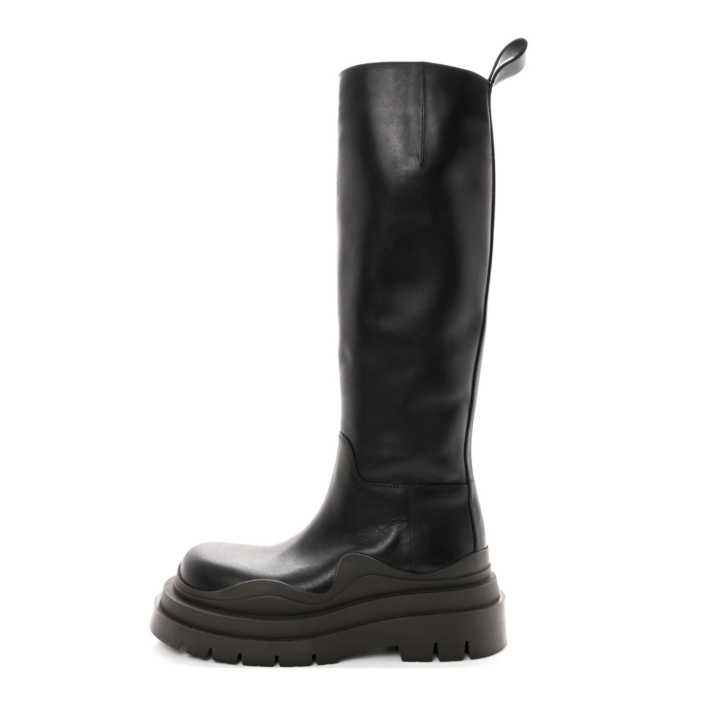 Calfskin The Tire High Boots 36 Black Camping