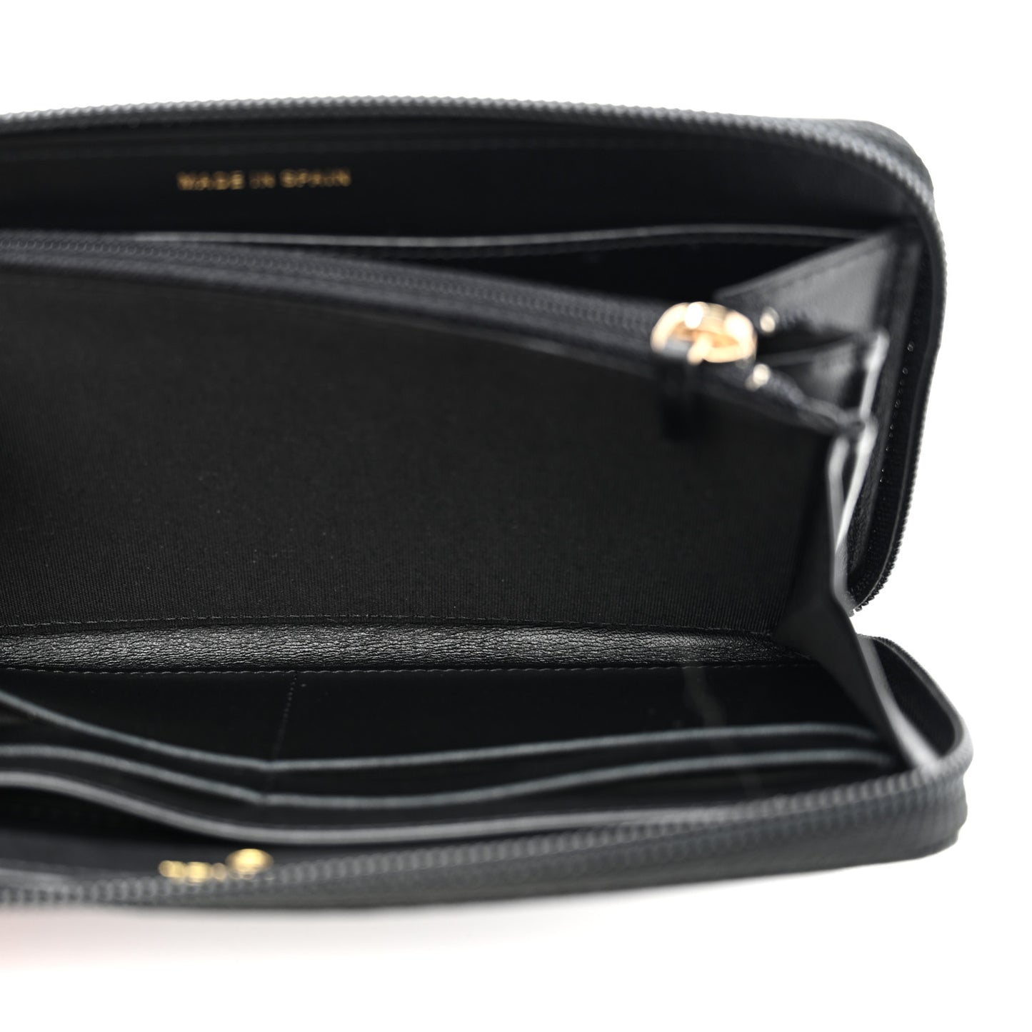 Caviar Quilted Boy Long Zip Around Wallet Black
