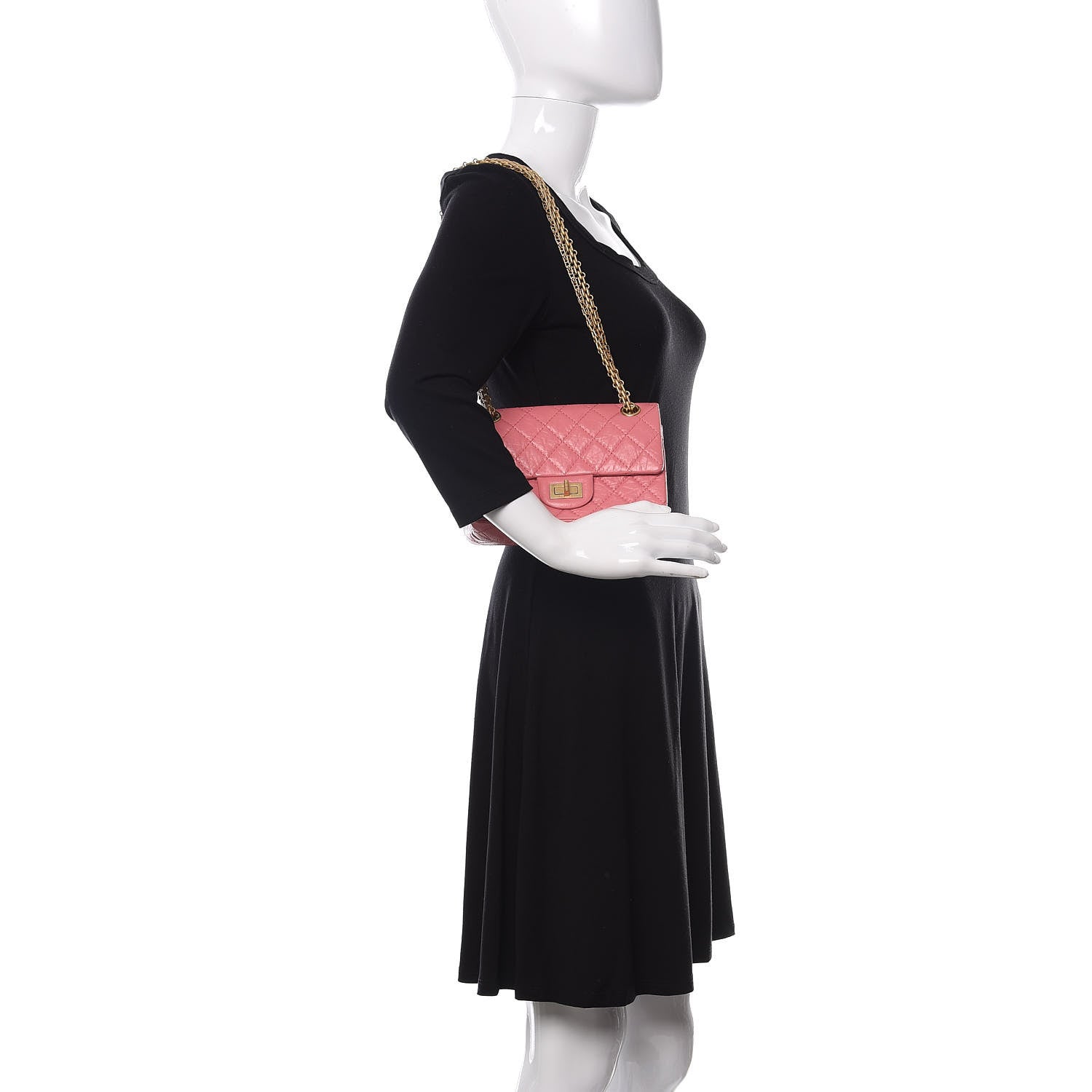 Chanel Aged Calfskin Quilted 2.55 Reissue Mini Flap Pink 3 of 12