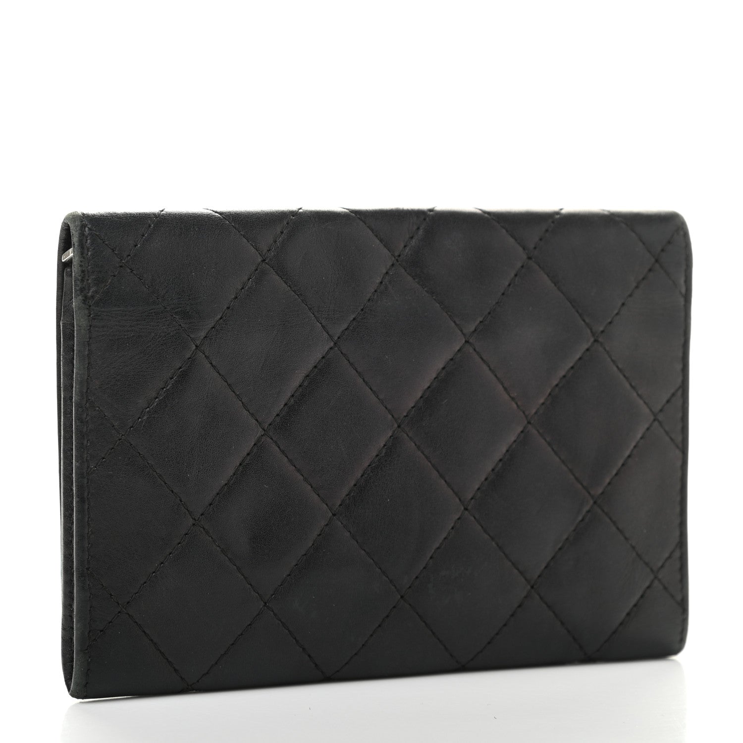 Chanel Calfskin Quilted Cambon Flap Wallet Black White 3 of 19