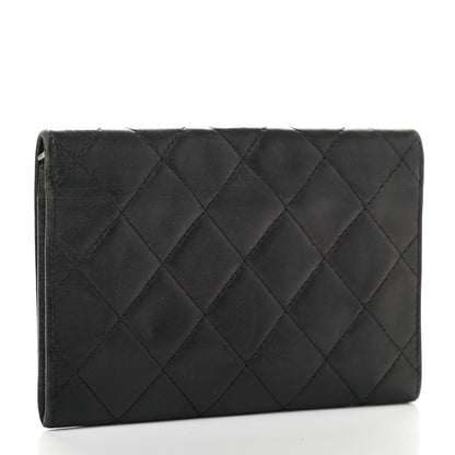 Chanel Calfskin Quilted Cambon Flap Wallet Black White 3 of 19