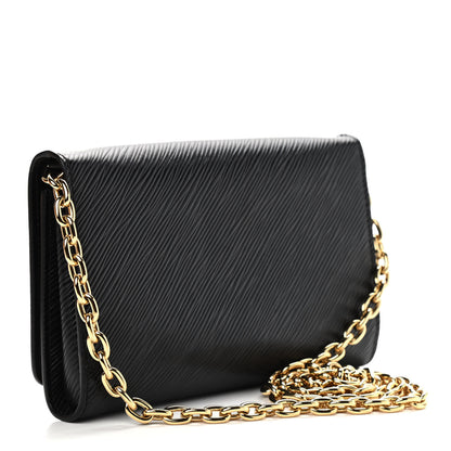 Louis Vuitton Epi Love Lock Twist Chain Wallet Black 3 of 10