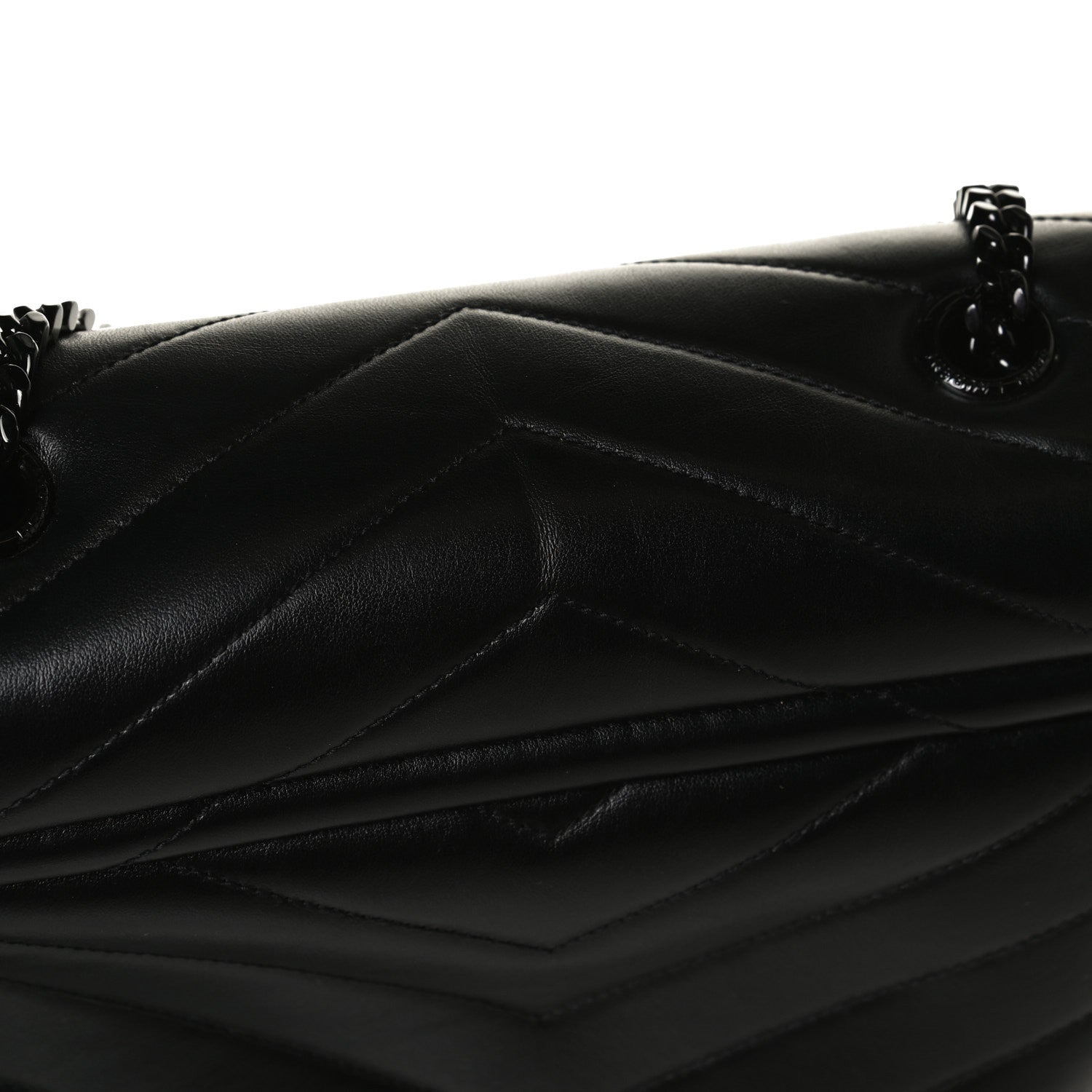 Saint Laurent Calfskin Y Quilted Monogram Medium Loulou Chain Satchel Black 13 of 17