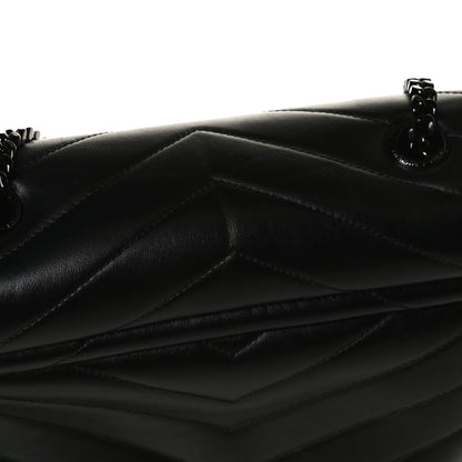 Saint Laurent Calfskin Y Quilted Monogram Medium Loulou Chain Satchel Black 13 of 17