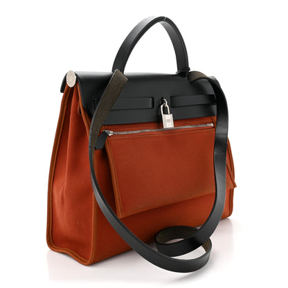 Hermes Vache Hunter Toile Herbag Zip 31 PM Cuivre Black 4 of 16
