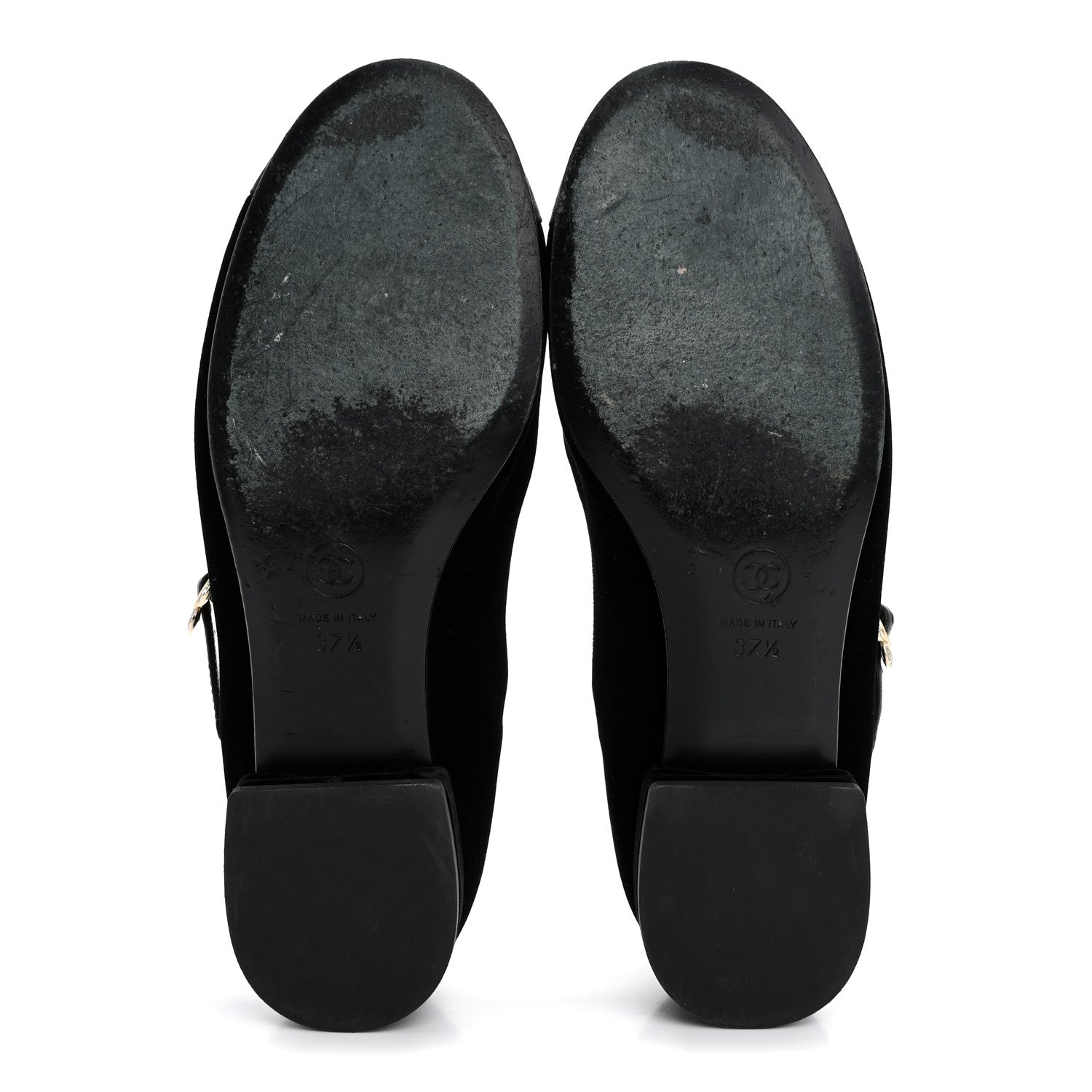 Chanel Velvet Grosgrain Mary Jane Flats 37.5 Black 6 of 12