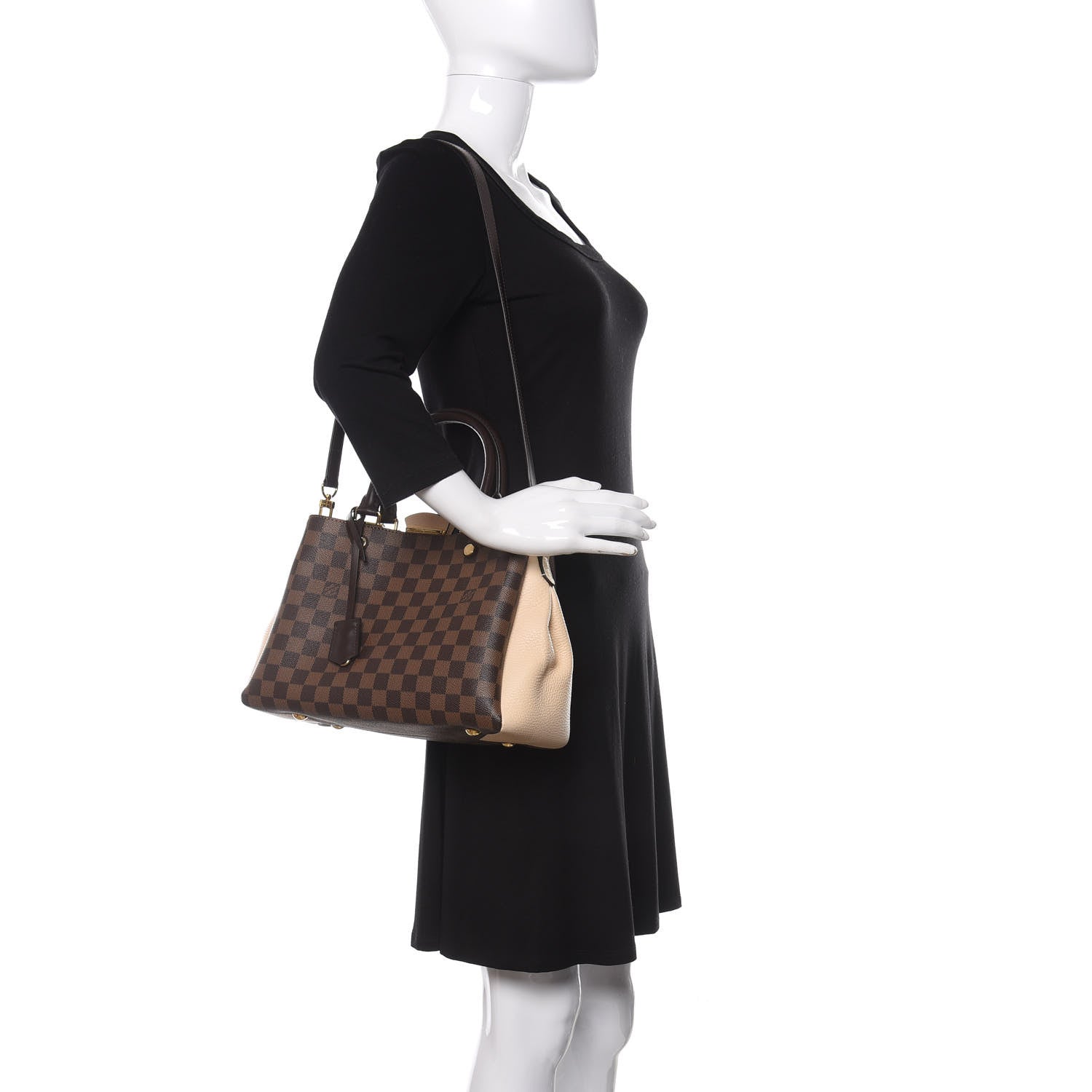 Louis Vuitton Damier Ebene Cuir Taurillon Brittany Creme 2 of 9