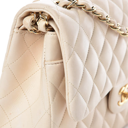 Chanel Lambskin Quilted Jumbo Double Flap Light Beige 10 of 21
