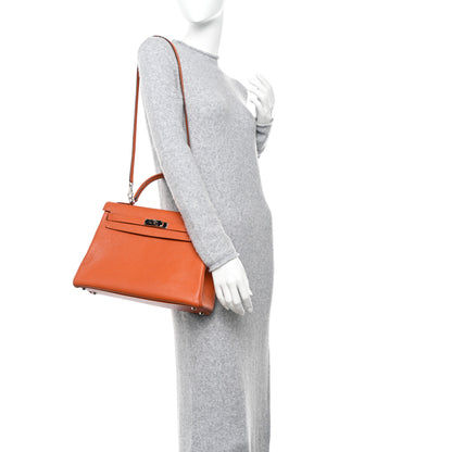 Hermes Chevre de Coromandel Kelly Retourne 32 Orange 2 of 13