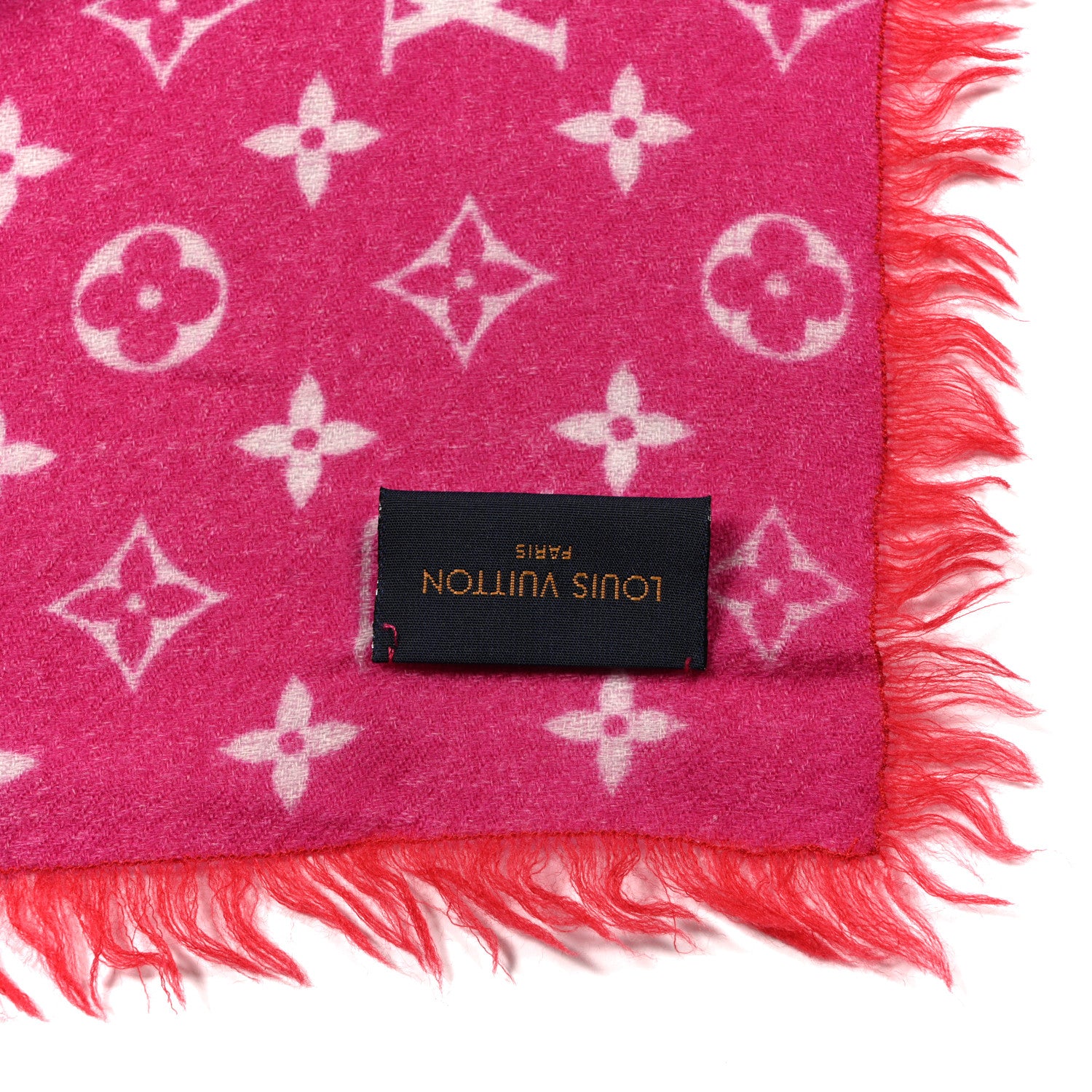 Louis Vuitton Wool Monogram Telling Stole Red 2 of 4