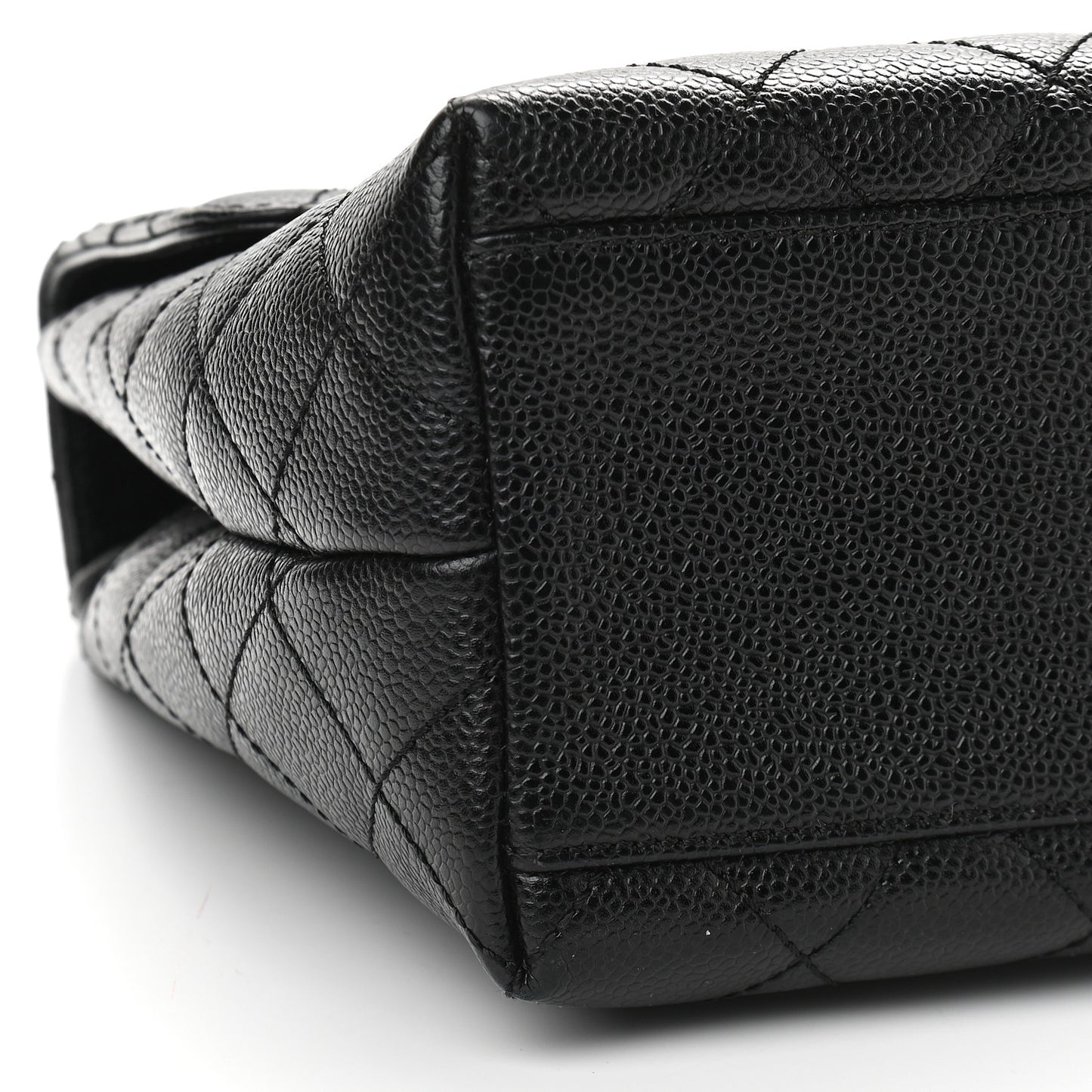 Caviar Quilted Jumbo Kelly Flap Black