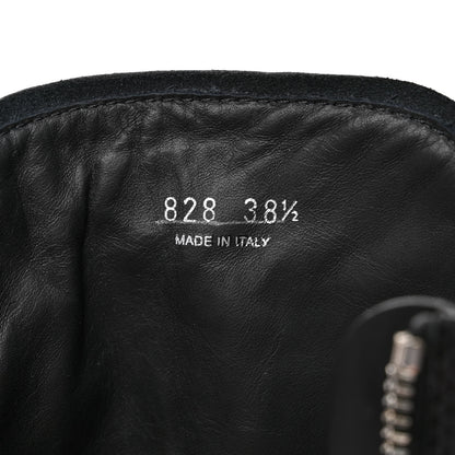 Prada Spazzolato Rois Re-Nylon Metal Triangle Logo Monolith Pouch Pocket 55mm Tall Combat Boots 38.5 Black 7 of 12