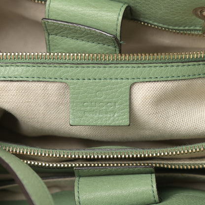 Gucci Pebbled Calfskin Medium Bamboo Shopper Tote Green 6 of 15