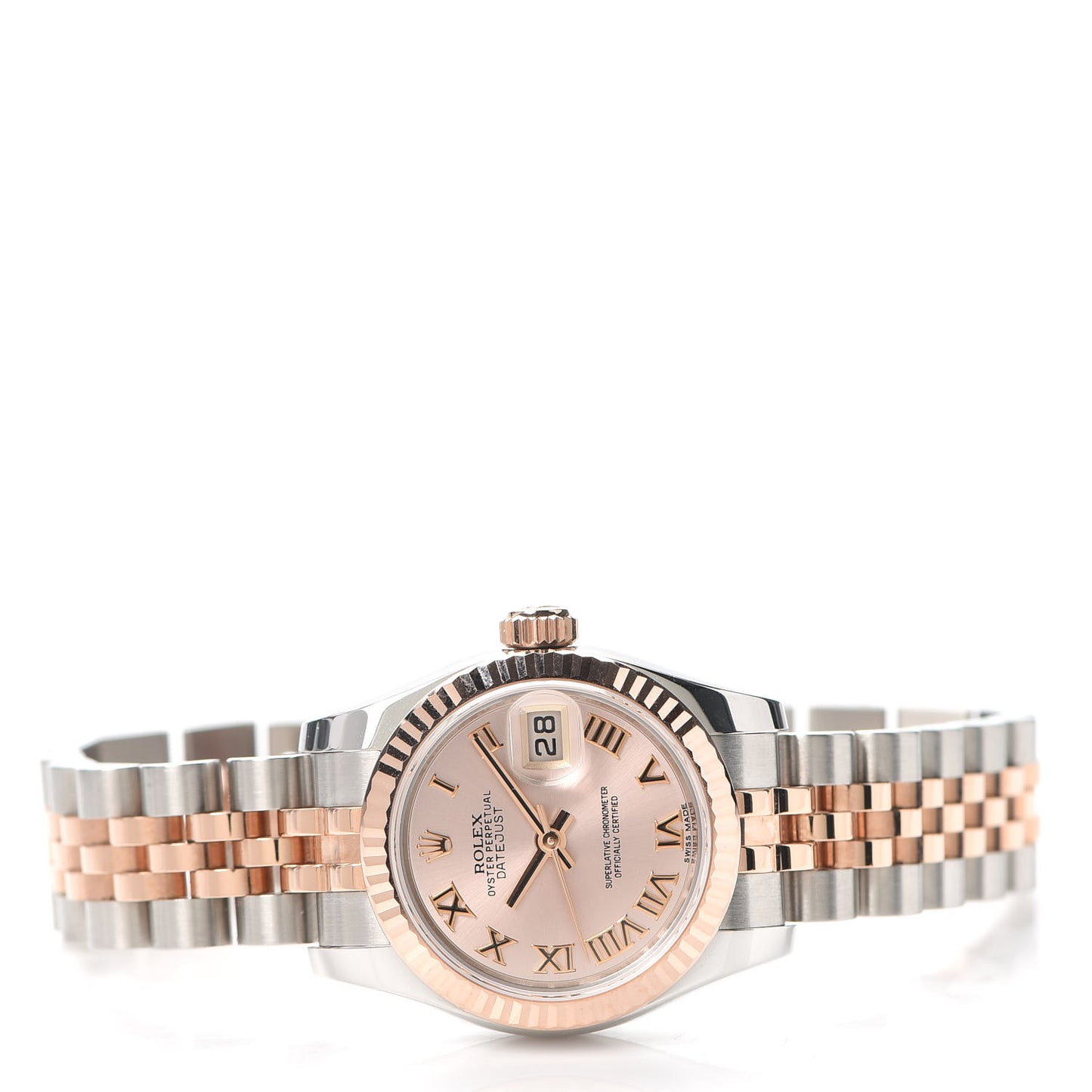 Stainless Steel 18K Everose Gold 26mm Oyster Perpetual Datejust Watch Pink Roman 179171