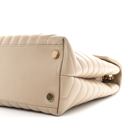 Saint Laurent Calfskin Matelasse Large Loulou Monogram Chain Satchel Dark Beige 11 of 11