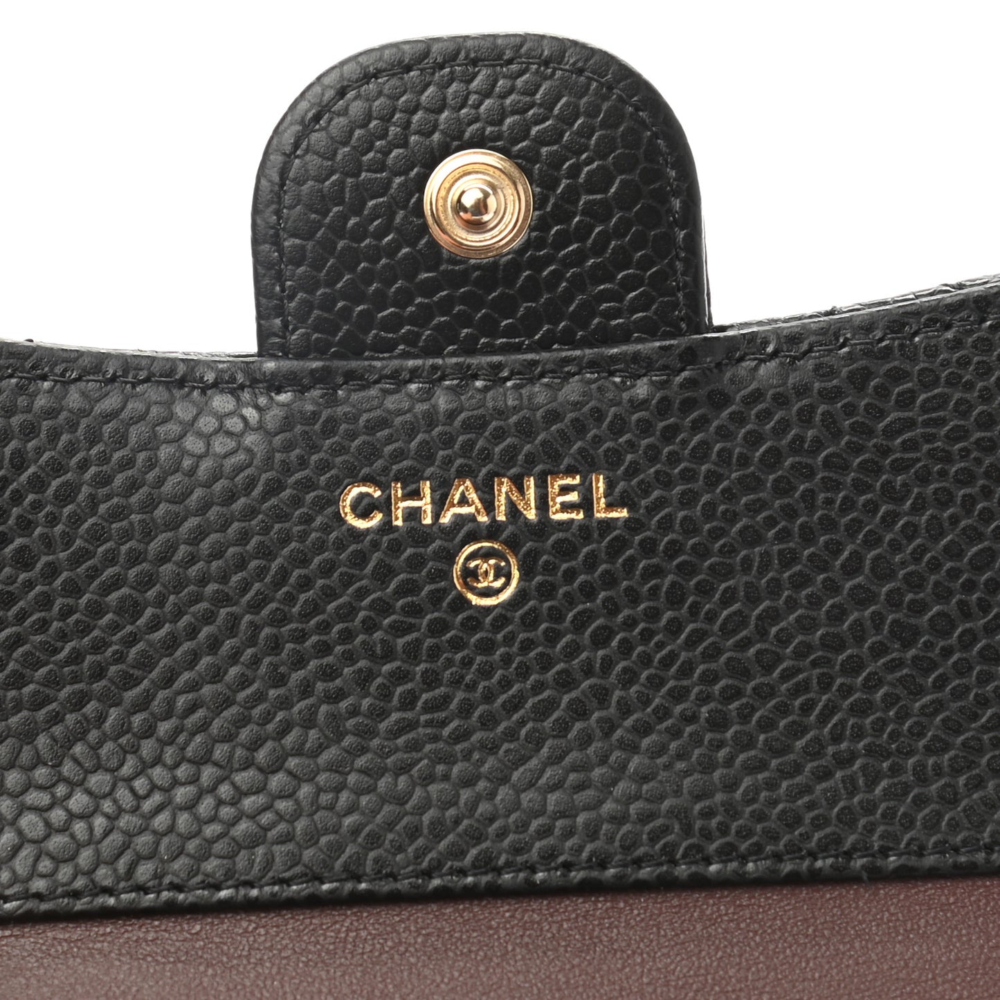 Caviar Quilted Compact Flap Wallet Black